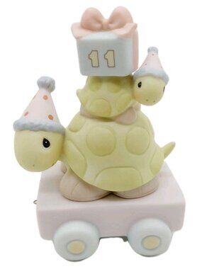 Precious Moments Turtle Figurine Birthday Train Cake Topper Age 11